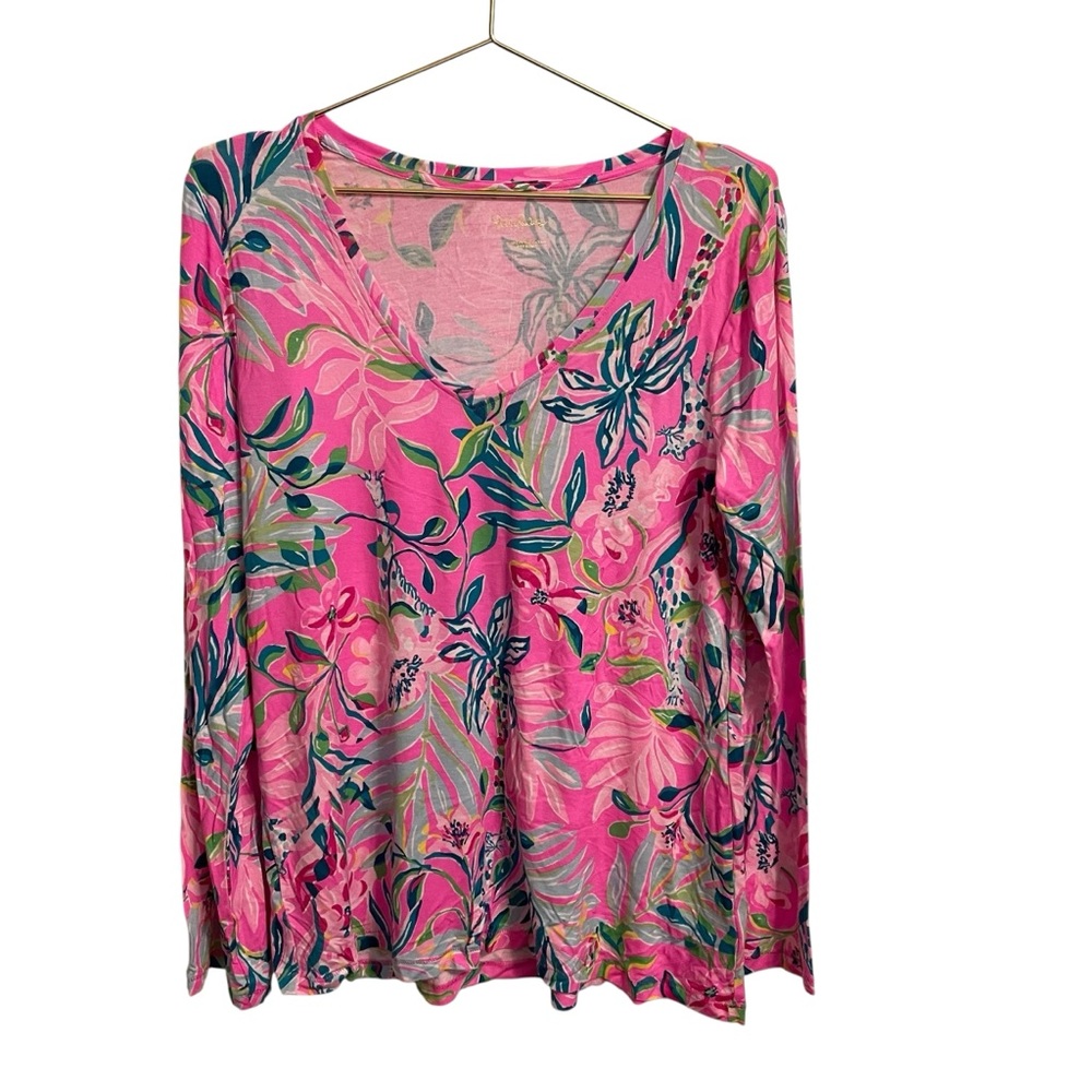 Lilly Pulitzer I'm Feline Fine PJ Long Sleeve Top and Bottoms Set NWT - Picture 2 of 7